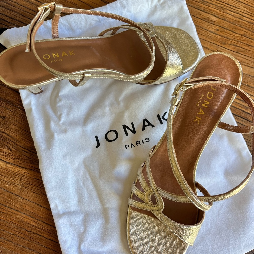 Jonak Paris Gold Strappy Heels